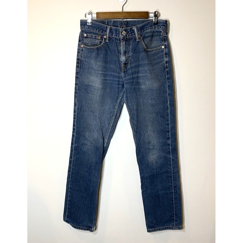 Levis Jeans Mens 30x29.5 Blue 511 Straight Leg Slim Fit Medium Rinse Whiskers‎